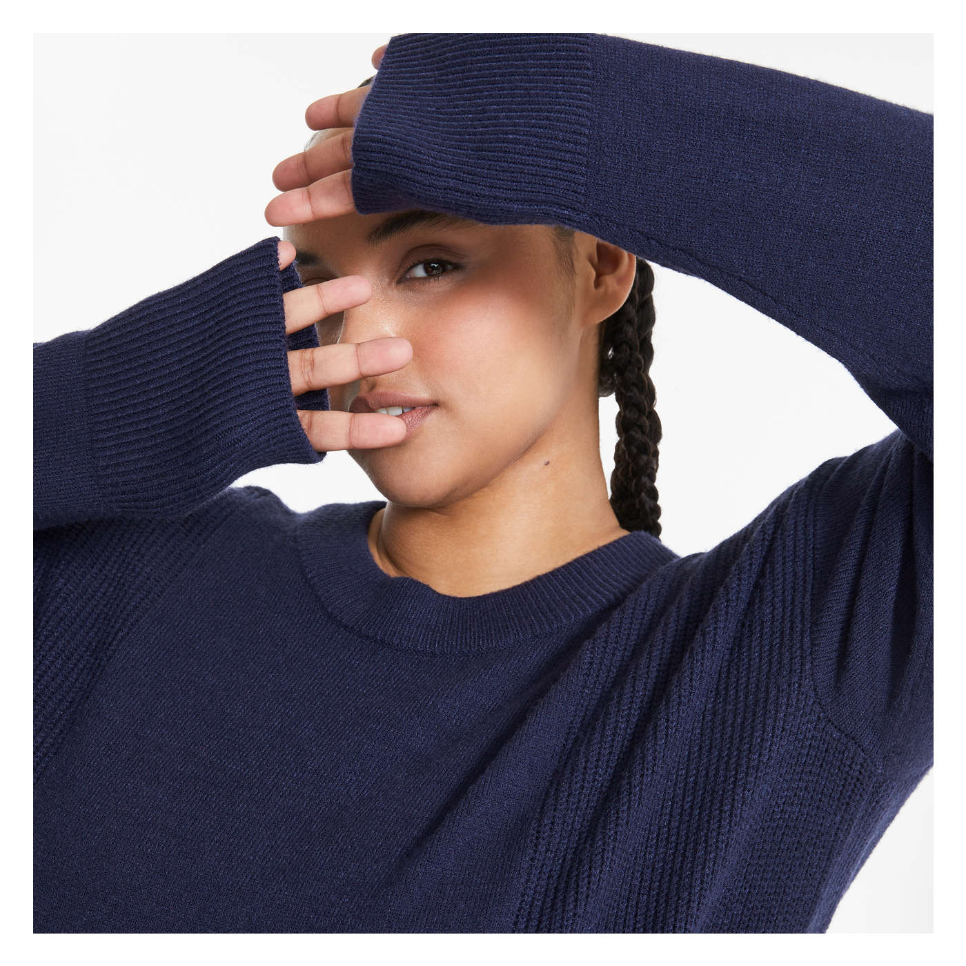 Women+ Crew Neck Sweater in Dark Blue from Joe Fresh